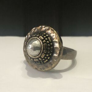NWOT Premier Designs Jewelry Epic Antiqued Matte Brass Silver Plate Ring Sz 9.75